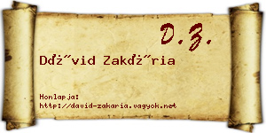 Dávid Zakária névjegykártya
